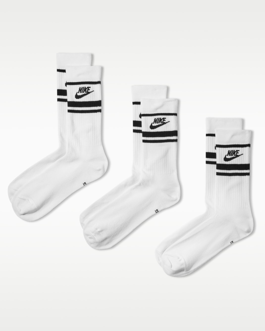 Nike Sportswear Dri-FIT Everyday Essential Crew Socks (3 Pairs) - White/Black/Black