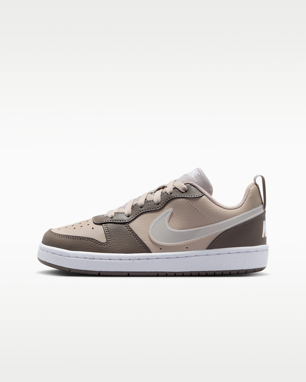 Nike Court Borough Low Big Kids' Shoes - Moon Particle/Cave Stone/White/White