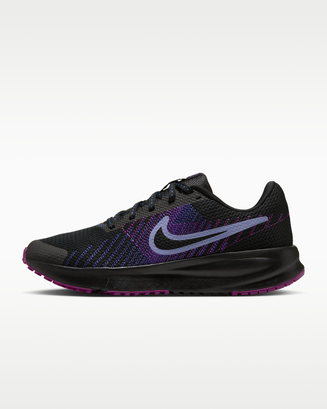 Nike Run Defy hardloopschoenen voor dames (straat) - Zwart/Persian Violet/Vivid Purple/Purple Pulse