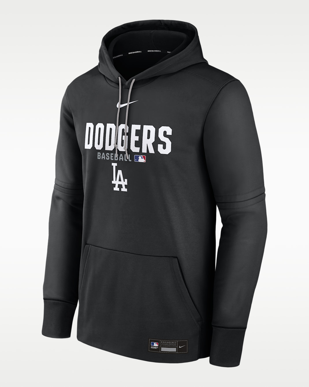 Los Angeles Dodgers Authentic Collection Men's Nike Therma MLB Pullover Hoodie - Black