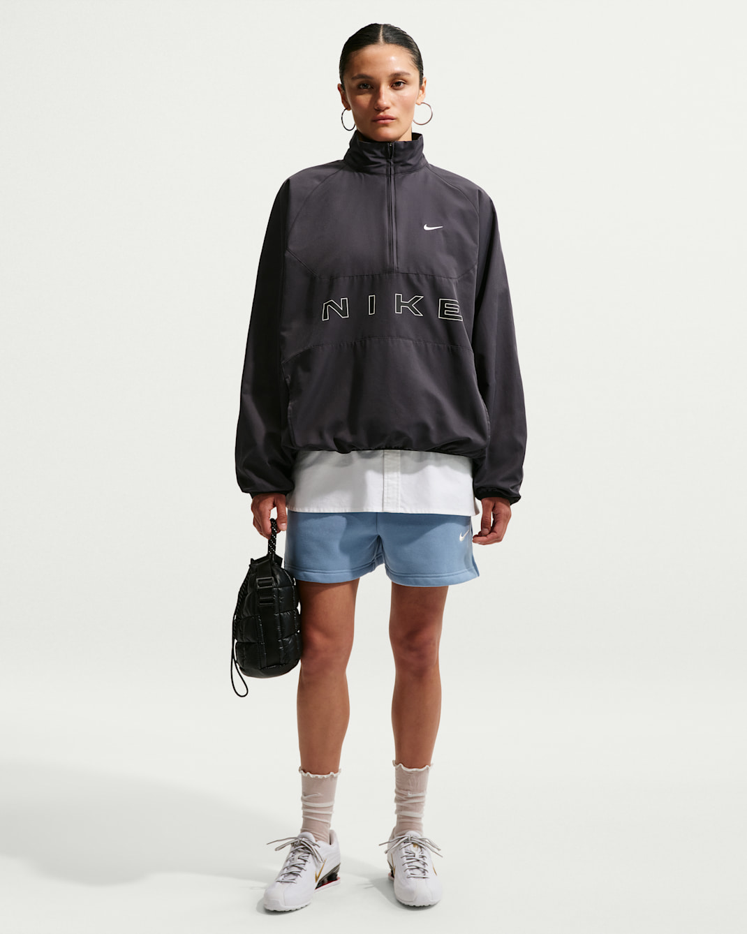 Nike Studio Fleece Medium Weight Women's Mid-Rise Shorts - Work Blue/Sail