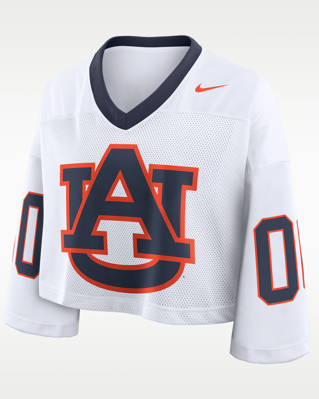 Auburn Logo Women's Nike Dri-FIT College Cropped Jersey - White/College Navy