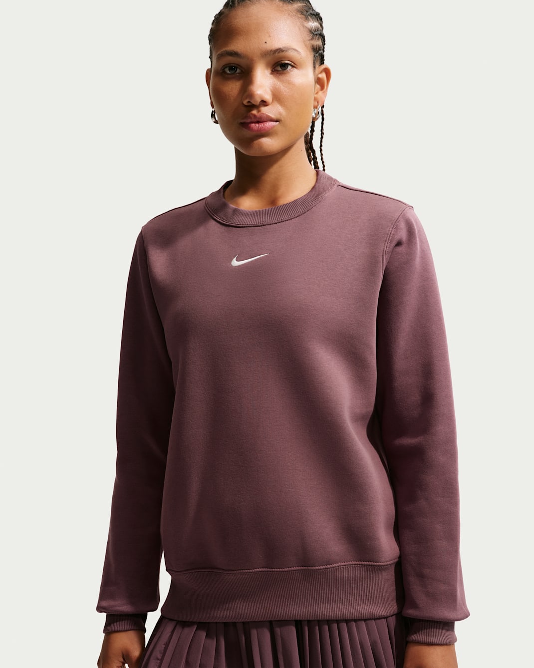 Nike Sportswear Phoenix Fleece sweatshirt med rund hals til dame - Tattoo/Sail