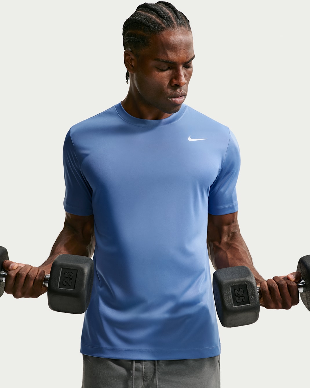 Nike Dri-FIT Trainings-T-Shirt (Herren) - Indigo Storm/Weiß