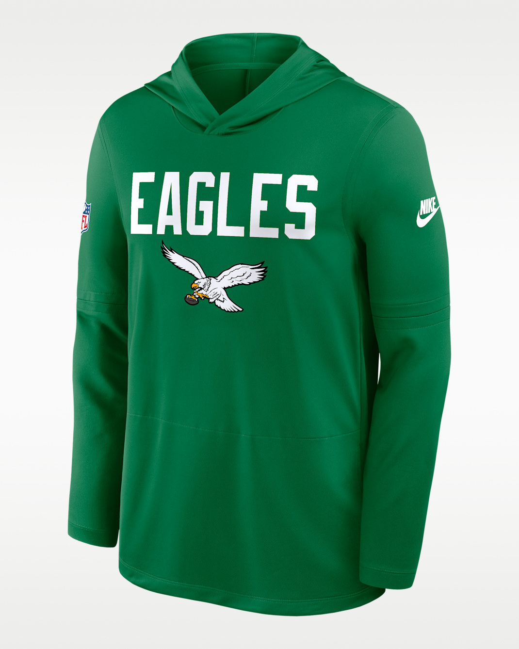 Philadelphia Eagles Pass Accuracy Men's Nike Dri-FIT NFL Long-Sleeve Hooded Top - Green