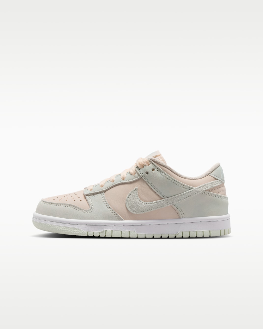 Nike Dunk Low Suede Big Kids' Shoes - Chalk/White/Barely Green