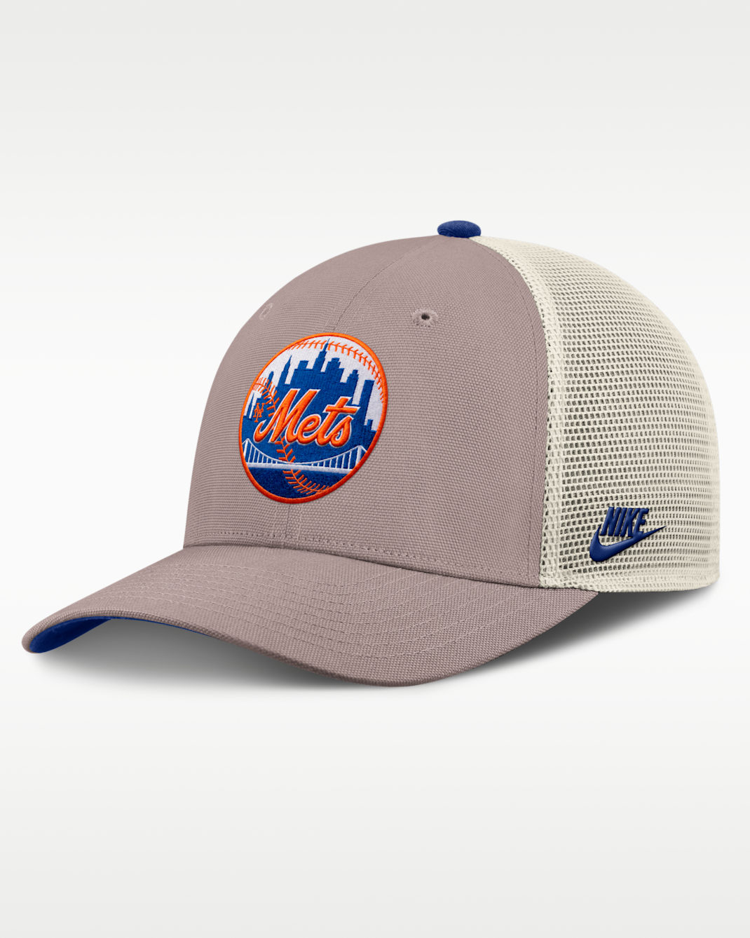 Gorra de rejilla Nike de la MLB ajustable para hombre New York Mets Cooperstown Rise - Caqui
