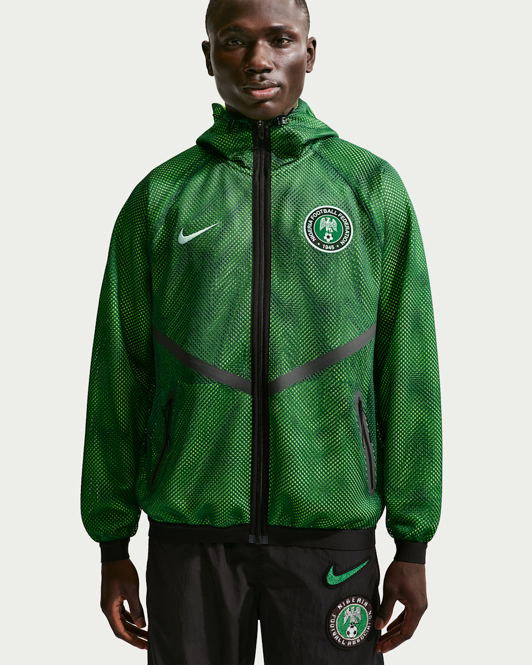 Nigeria Men's Nike Dri-FIT Soccer Anthem Jacket - Gorge Green/Electric Green/White
