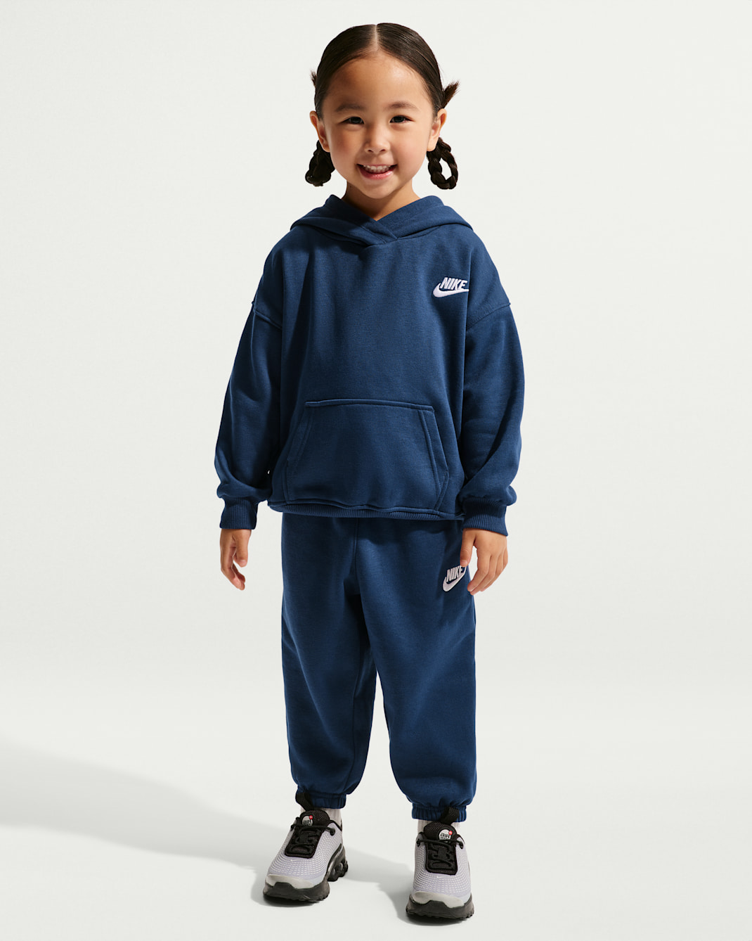 Conjunto de 2 piezas oversized infantil Nike Club Fleece - Azul marino medianoche