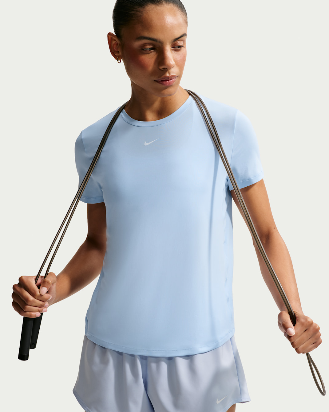 Nike One Classic Women's Dri-FIT Short-Sleeve Top - Hydrogen Blue/White