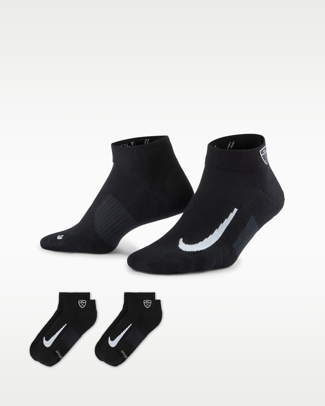 Calcetines cortos de golf Nike Multiplier Low (2 pares) - Negro/Blanco