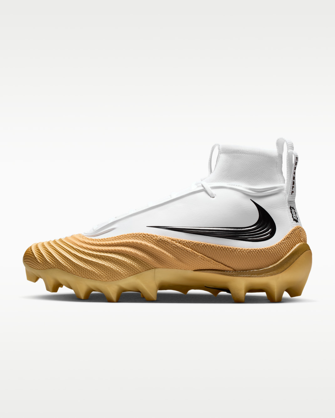 Nike Alpha Menace 5 Pro Men's Football Cleats - White/Metallic Gold/Black