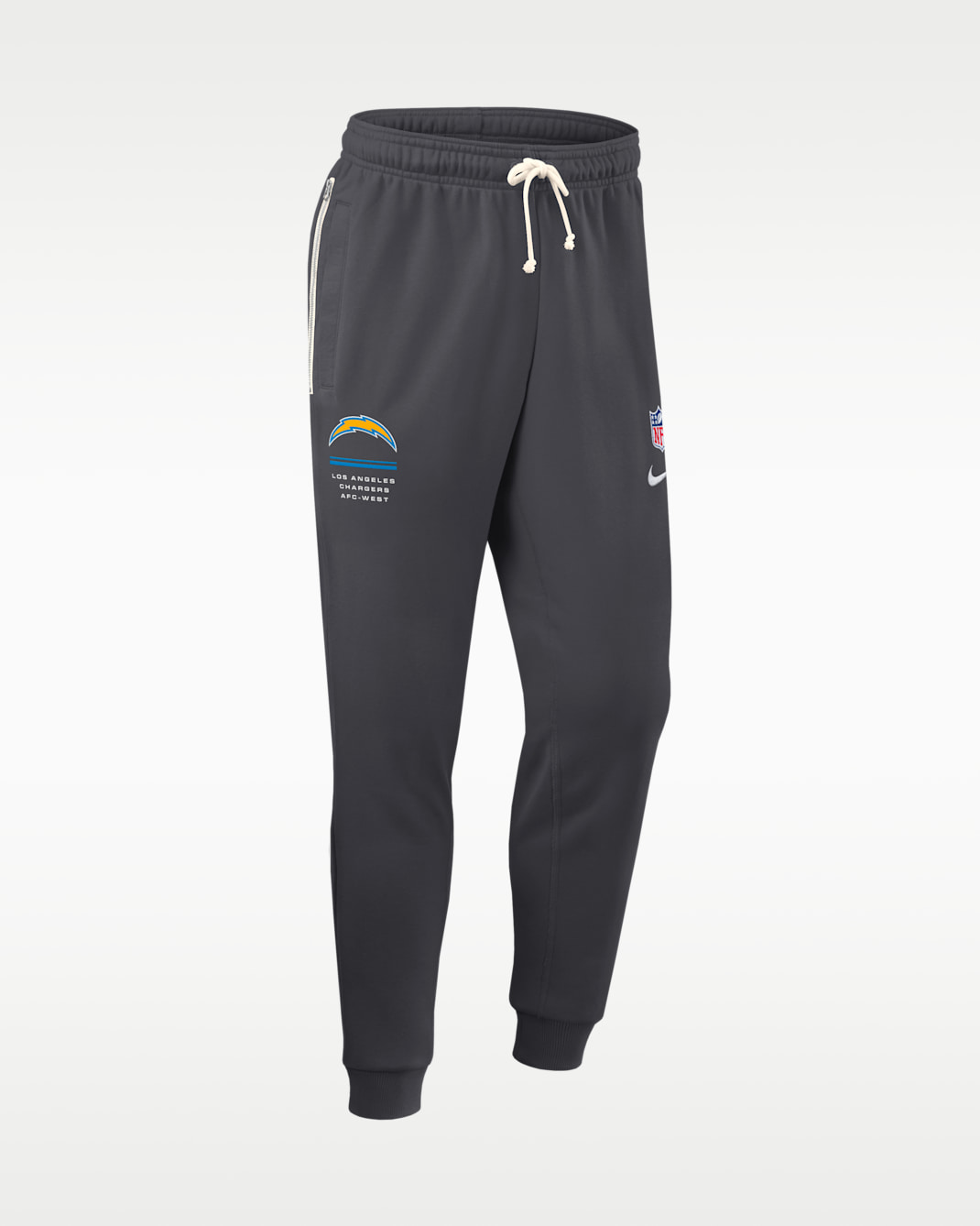 Pants Nike Dri-FIT de la NFL de pierna entallada para hombre Los Angeles Chargers Sideline Standard Issue - Carbón