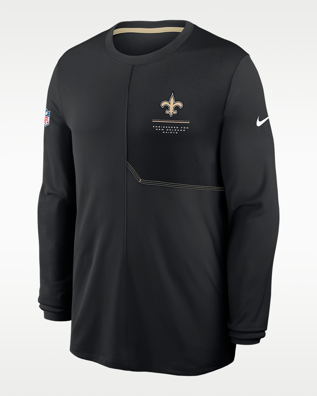 New Orleans Saints Sideline Coach Men's Nike Dri-FIT NFL Long-Sleeve Top - Black