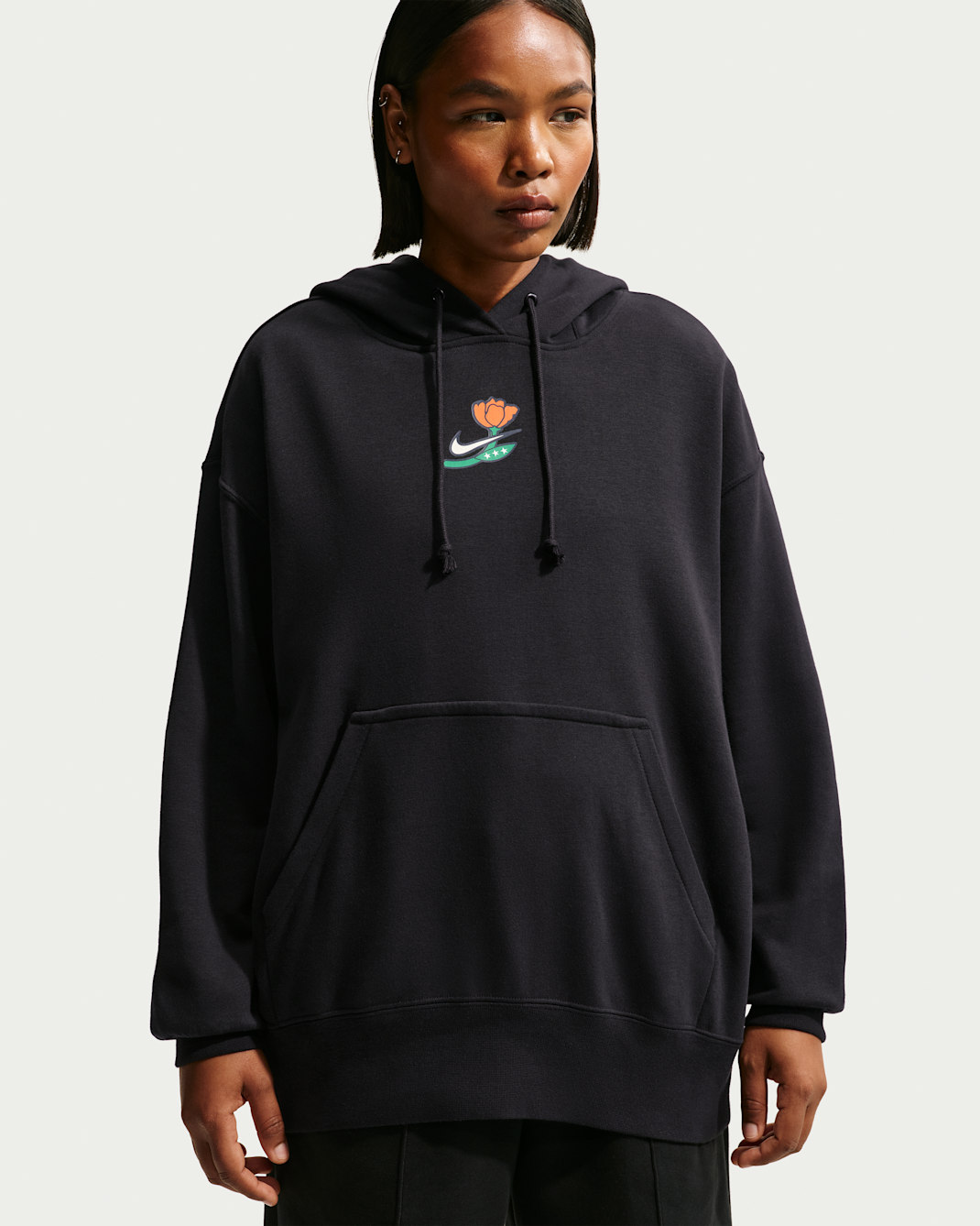 Nike Phoenix Fleece Women's Oversized Pullover Basketball Hoodie - Black