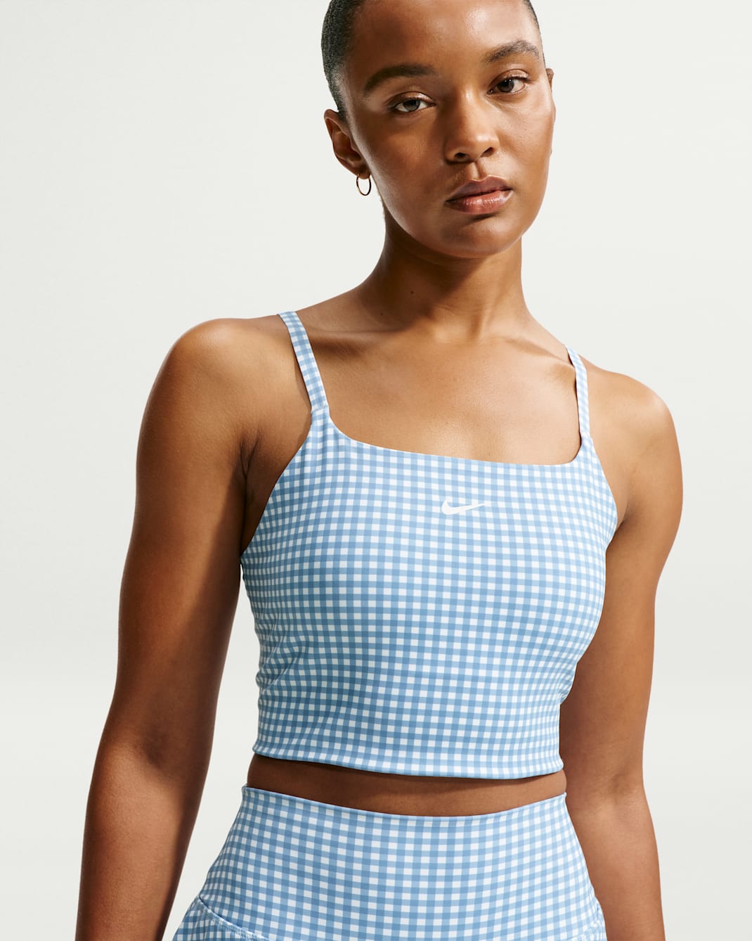 Nike One Women's Light-Support Padded Longline Sports Bra - Work Blue/White