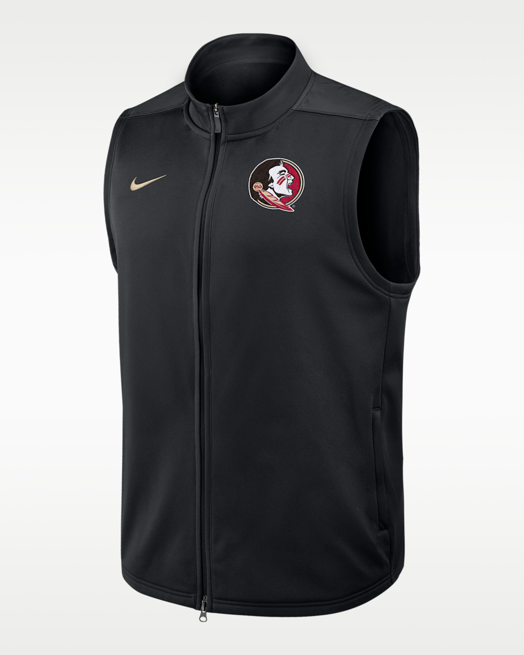 Chaleco universitario Nike Therma-FIT de cierre completo para hombre Florida State Victory - Negro