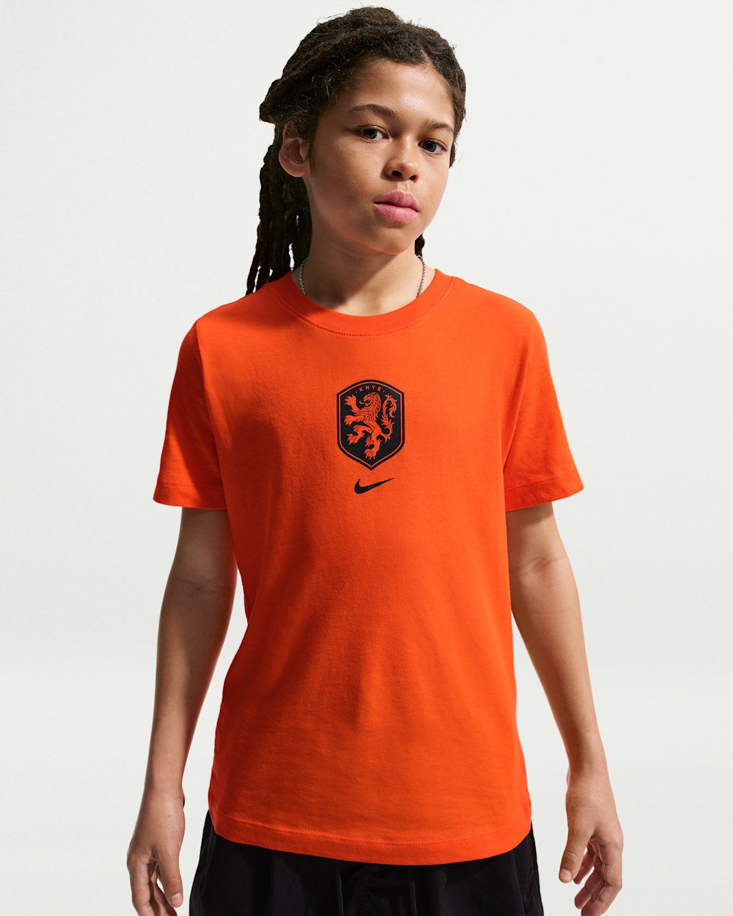 Netherlands Older Kids' Nike Football T-Shirt - Safety Orange
