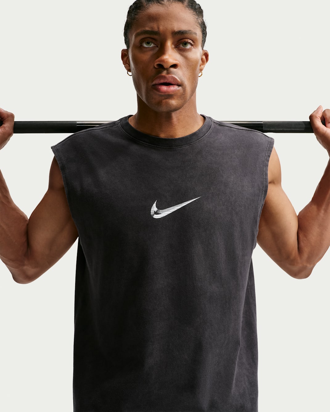Ανδρικό αμάνικο T-Shirt Nike - Μαύρο/Λευκό