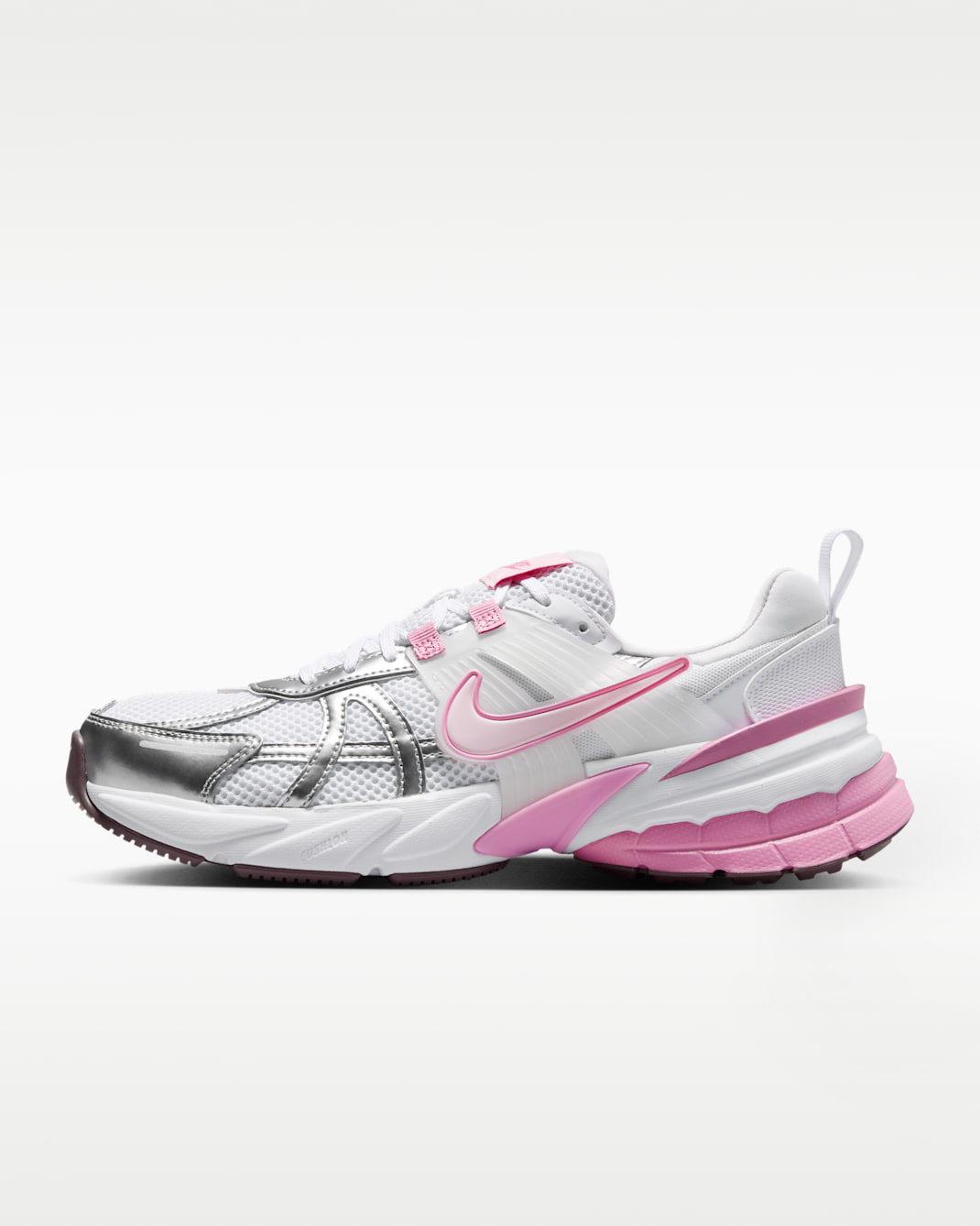 Nike V2K Run Women's Shoes with Reflective Accents - White/Light Magenta/Pearl Pink/Pink Foam
