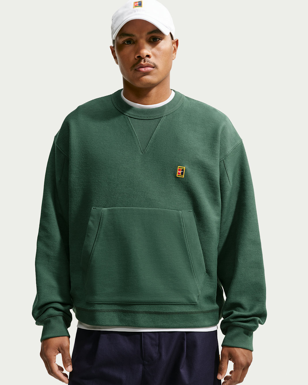 Nike Club Rules tröja i sweatshirttyg med rund hals för män - Fir/Sail