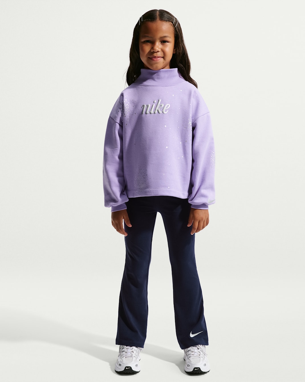 Nike Little Kids' Swoosh Sparkle 2-Piece Leggings Set - Purple Dynasty