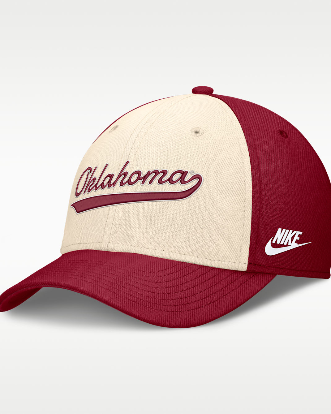 Oklahoma Legacy Men's Nike Dri-FIT College Hat - Natural/Crimson
