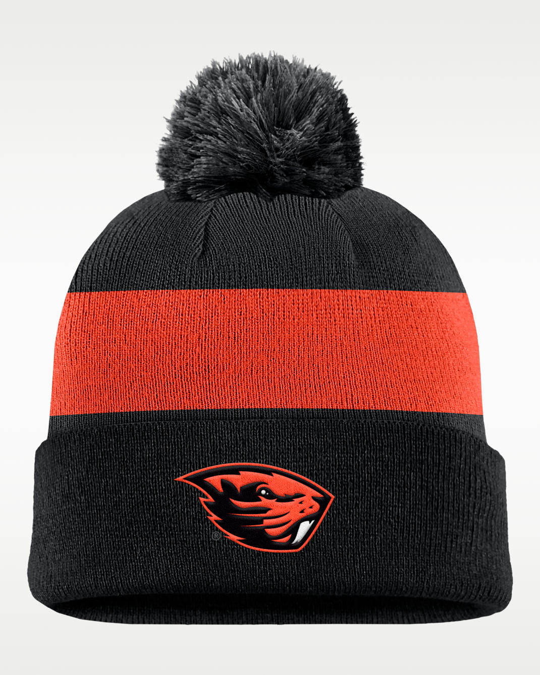 Oregon State Beavers Peak Nike Basketball College Cuffed Pom Beanie - Black