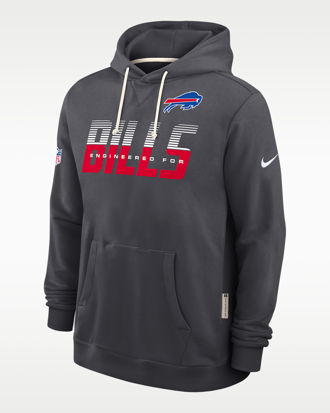 Buffalo Bills Sideline Standard Issue Men's Nike Dri-FIT NFL Pullover Hoodie - Charcoal