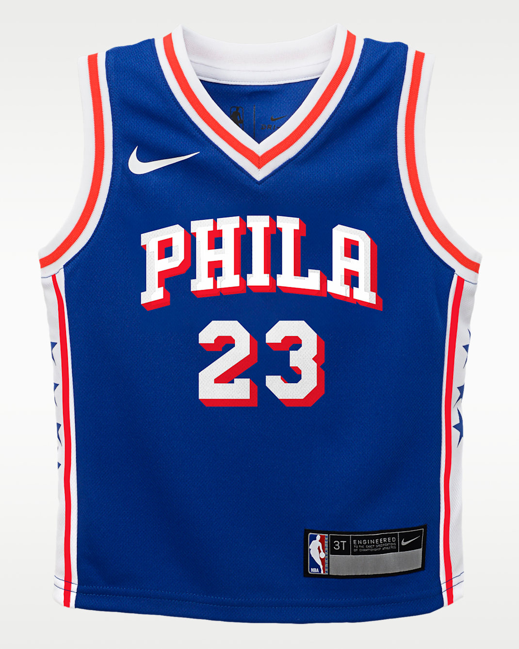 Jersey Nike de la NBA Replica para niños talla pequeña Lebron James Philadelphia 76ers - Azul enérgico