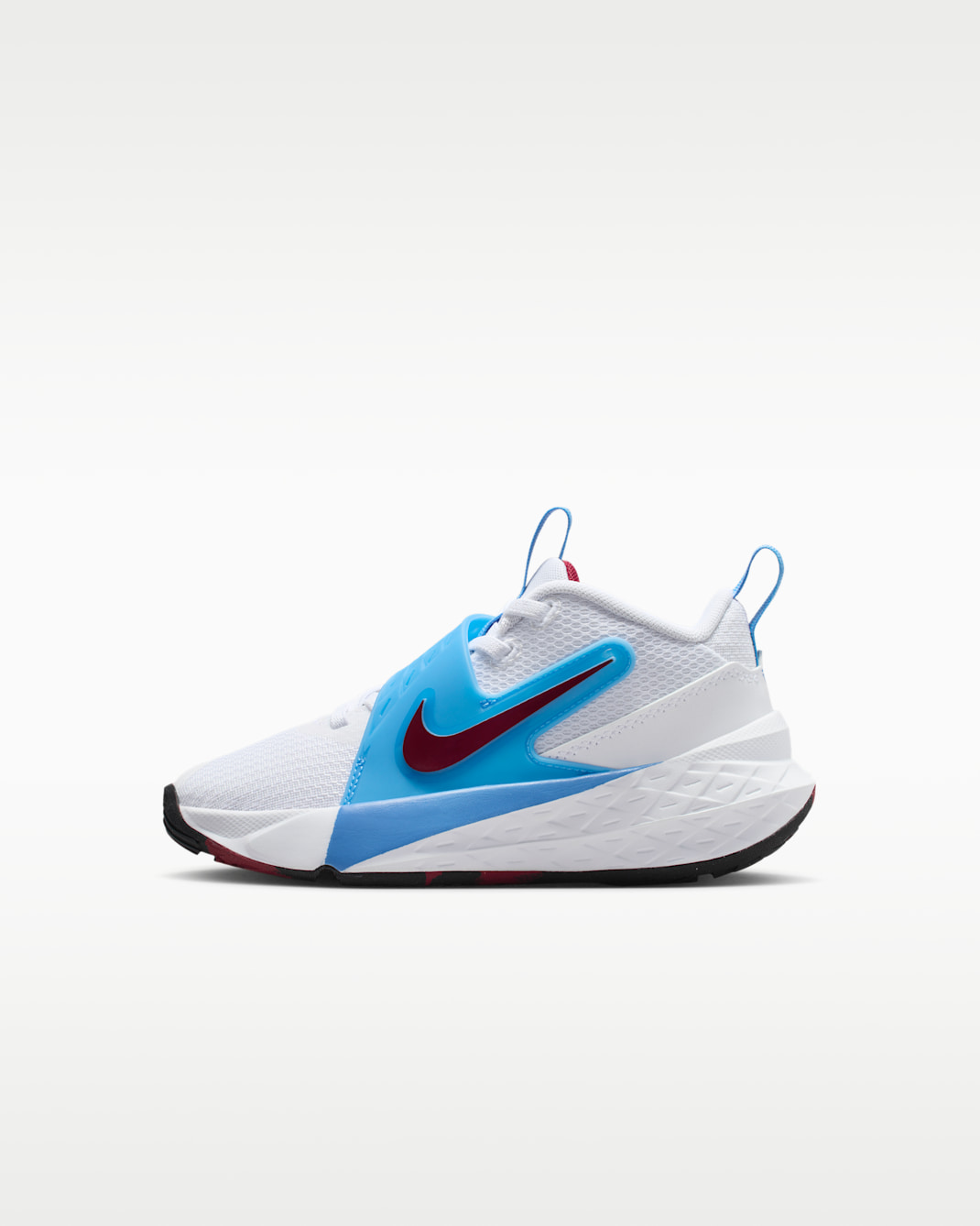 Nike Team Hustle D 12 Younger Kids' Shoes - White/University Blue/Black/Team Red