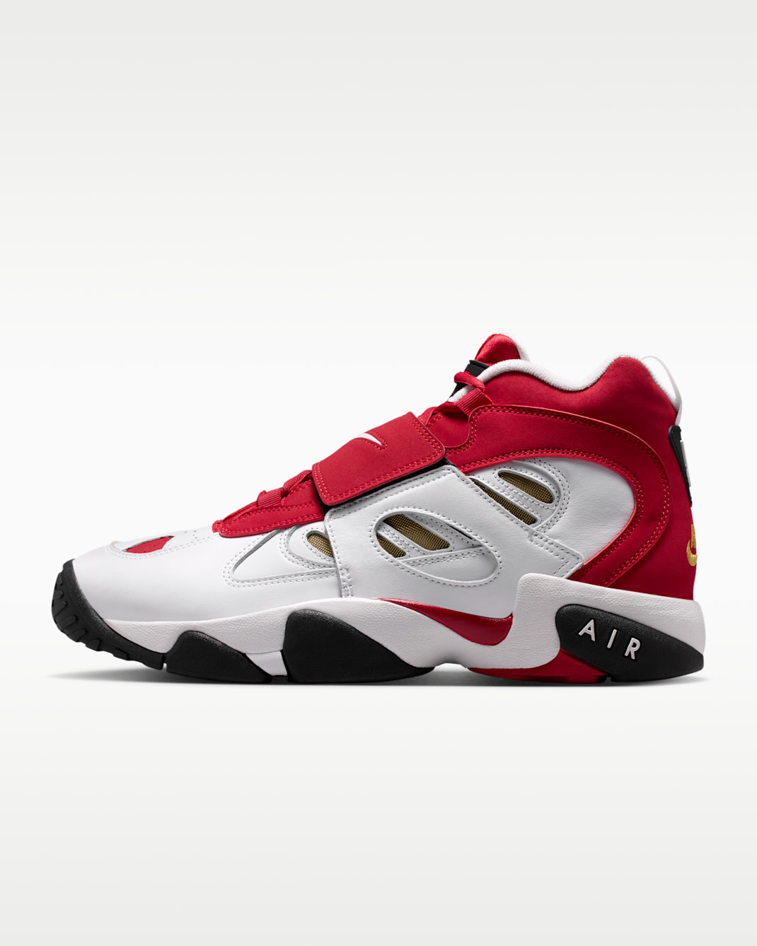 Tenis para hombre Nike Air Diamond Turf II - Rojo principal/Blanco/Negro/Oro metalizado