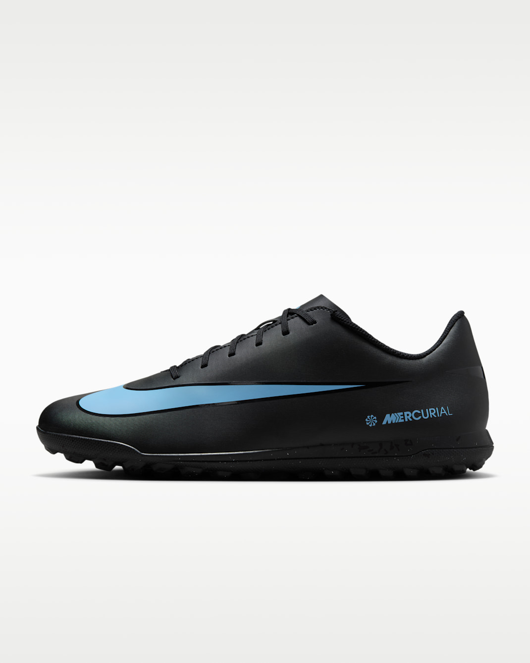 Nike Mercurial Vapor 16 Club Turf Low-Top Football Shoes - Black/Ice Blue