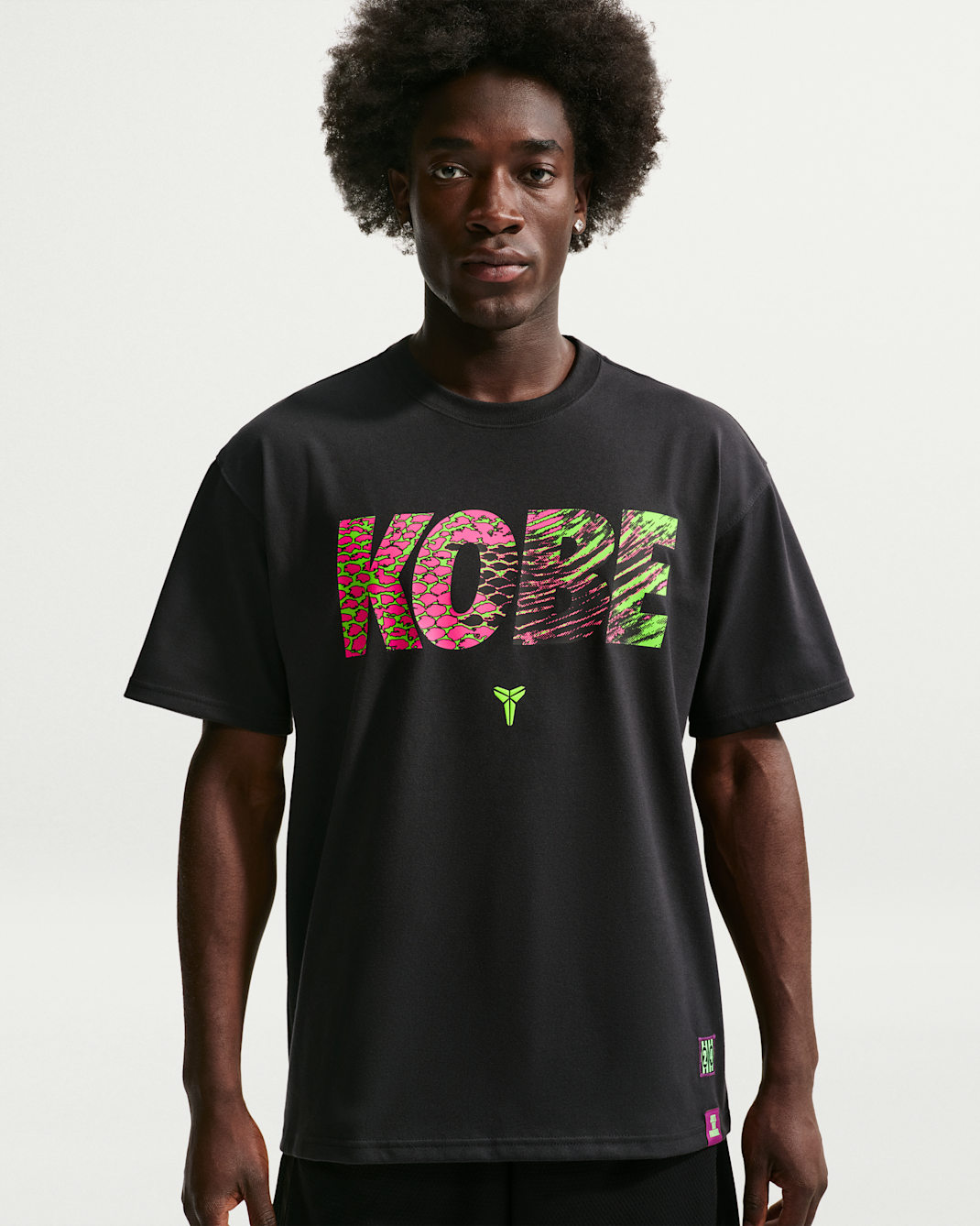 T-shirt de basquetebol Kobe Mambacurial para homem - Preto