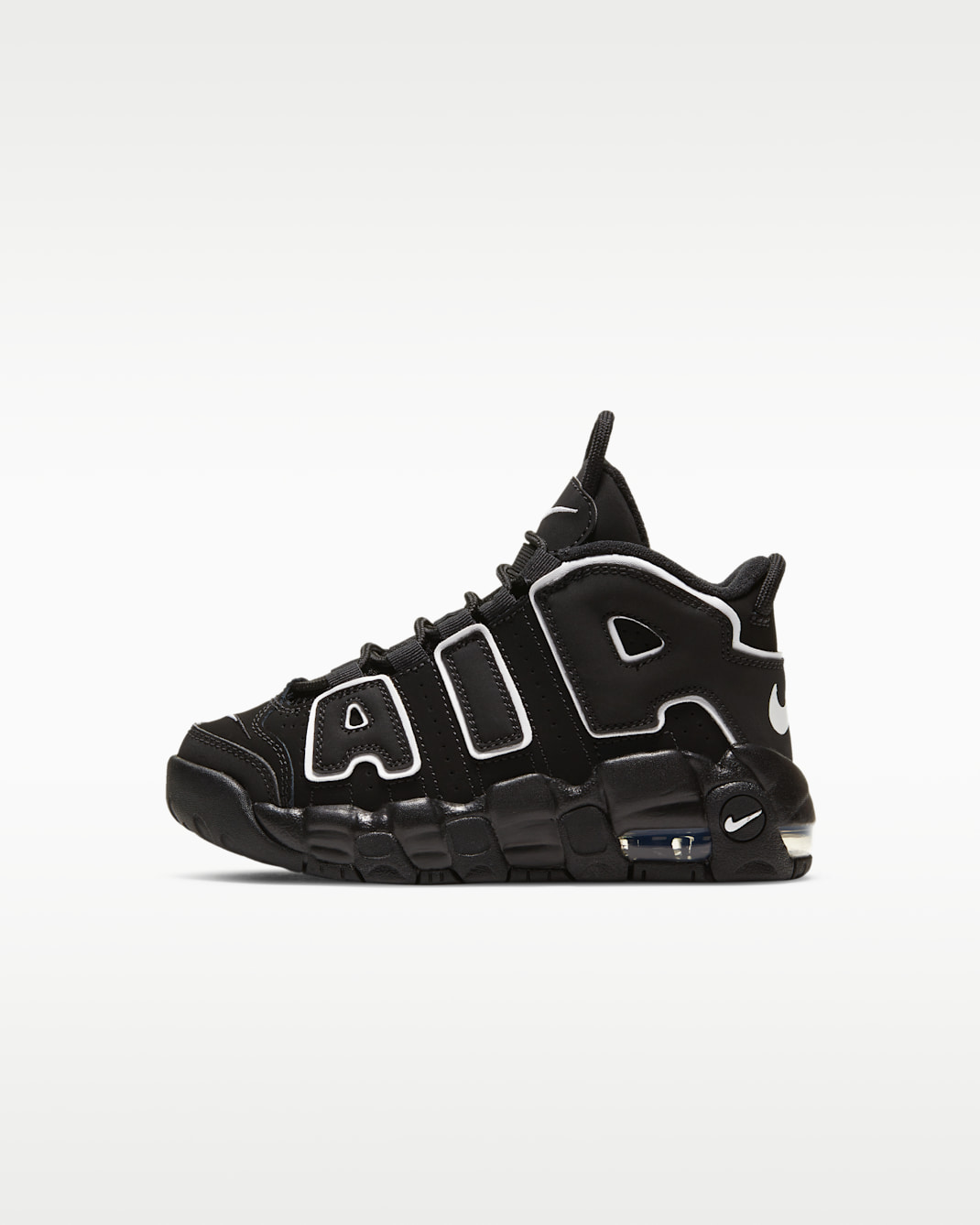 Calzado para niño talla pequeña Nike Air More Uptempo - Negro/Negro/Blanco