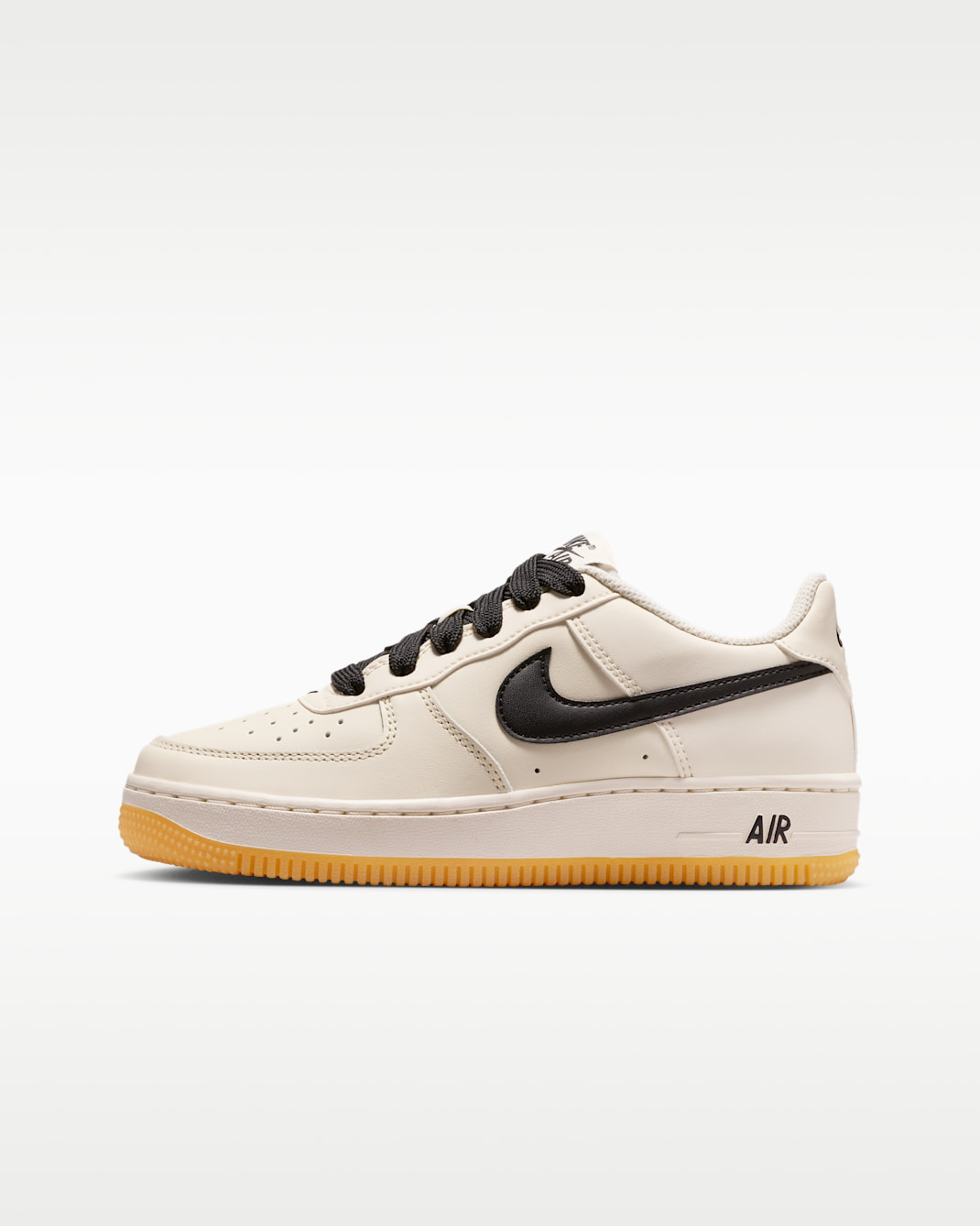 Nike Air Force 1 LV8 Older Kids' Shoes - Soft Pearl/Gum Light Brown/Metallic Silver/Black