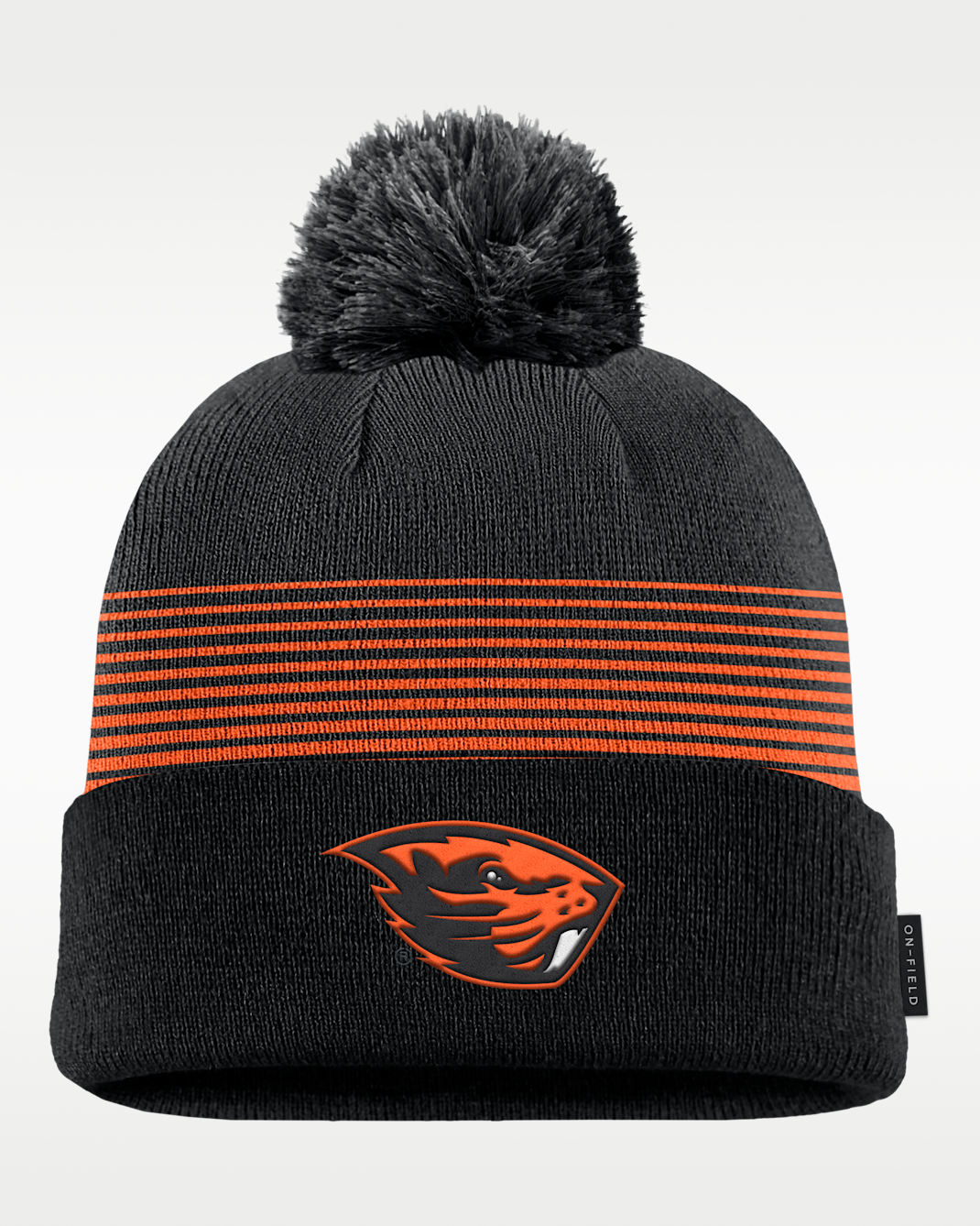 Gorro con dobladillo y pompón universitario Nike para hombre Oregon State Sideline Peak - Negro