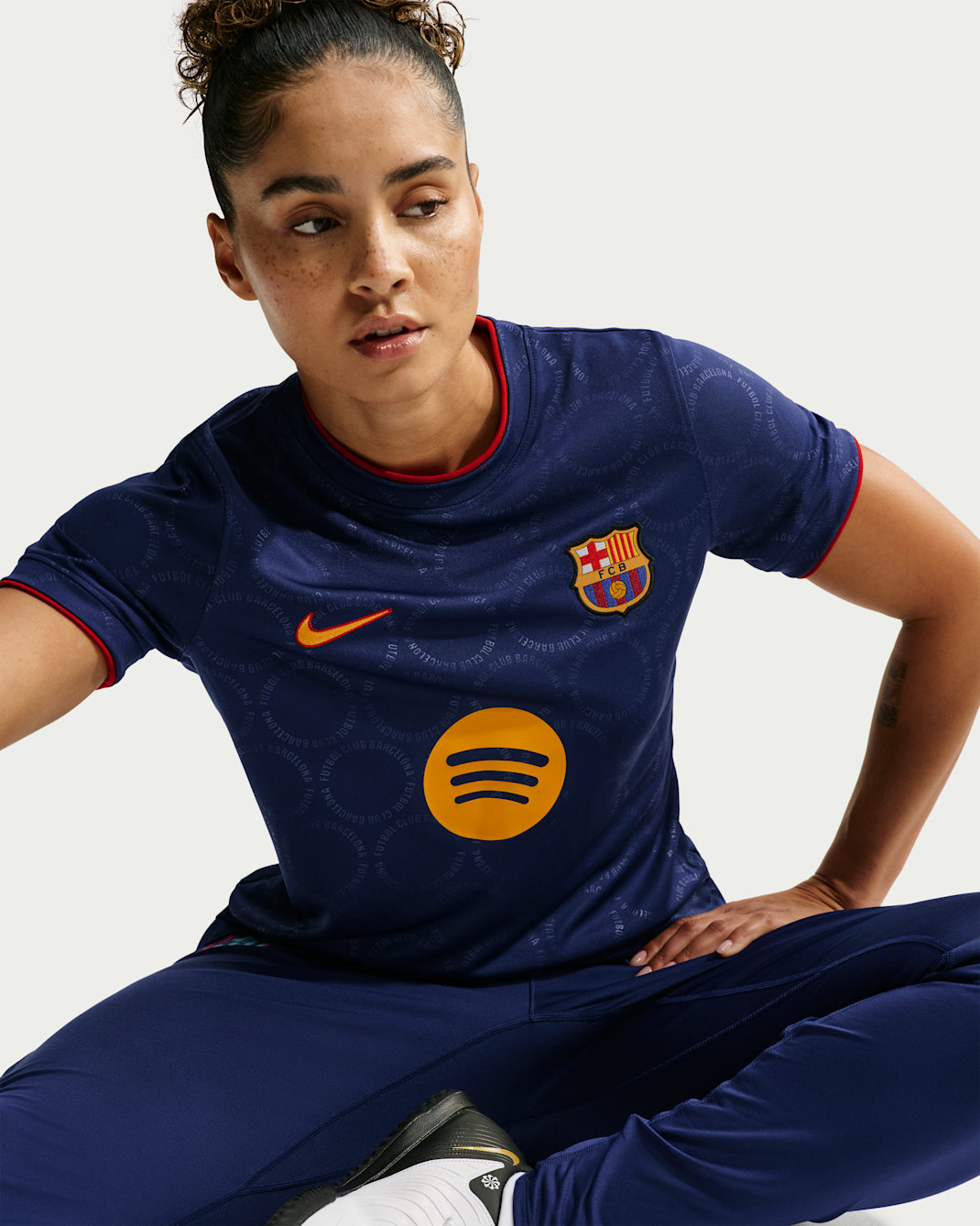 F.C. Barcelona Third Women's Nike Dri-FIT Football Pre-Match Top - Loyal Blue/Loyal Blue/Gym Red/University Gold