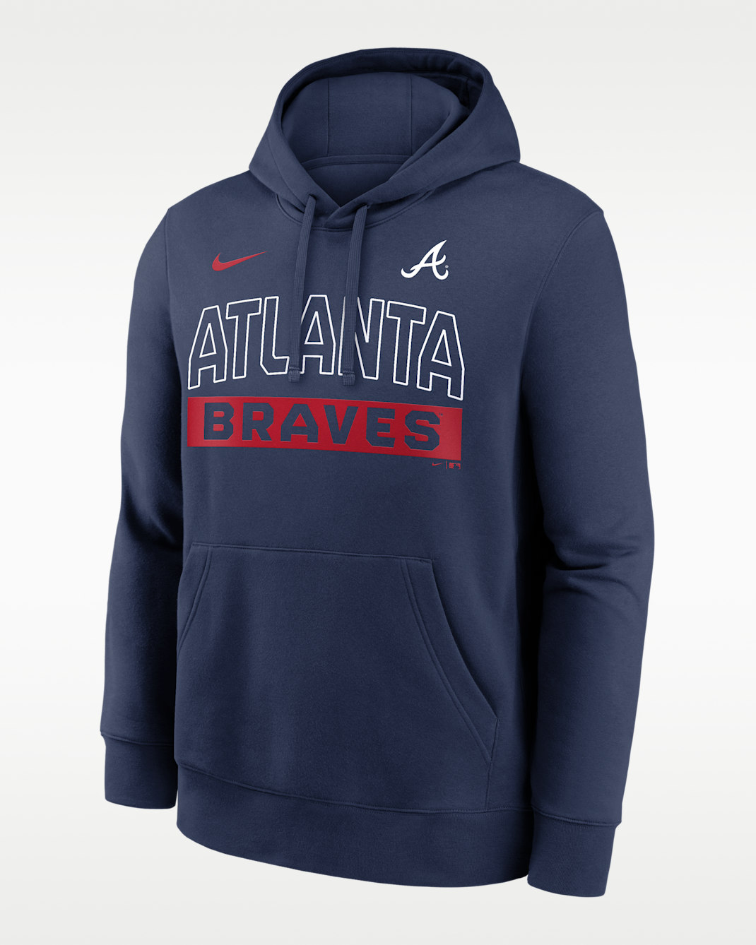 Atlanta Braves Club Men's Nike MLB Pullover Hoodie - Navy