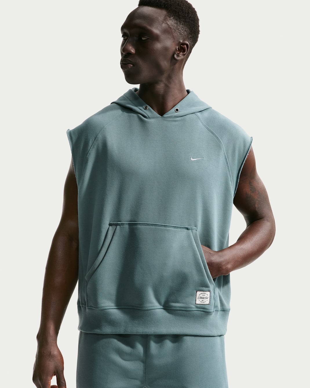 Nike N.A.C. Men's Dri-FIT Fleece Sleeveless Training Hoodie - Mineral Slate/Mineral Slate