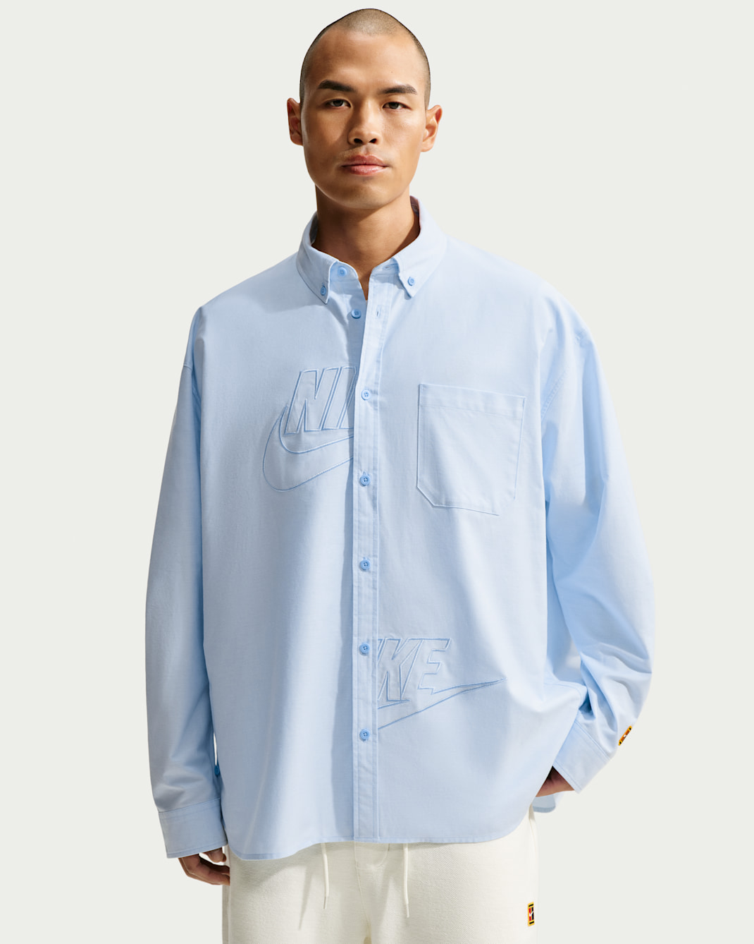Nike Club Rules långärmad tröja i Oxfordmodell för män - Psychic Blue/Psychic Blue