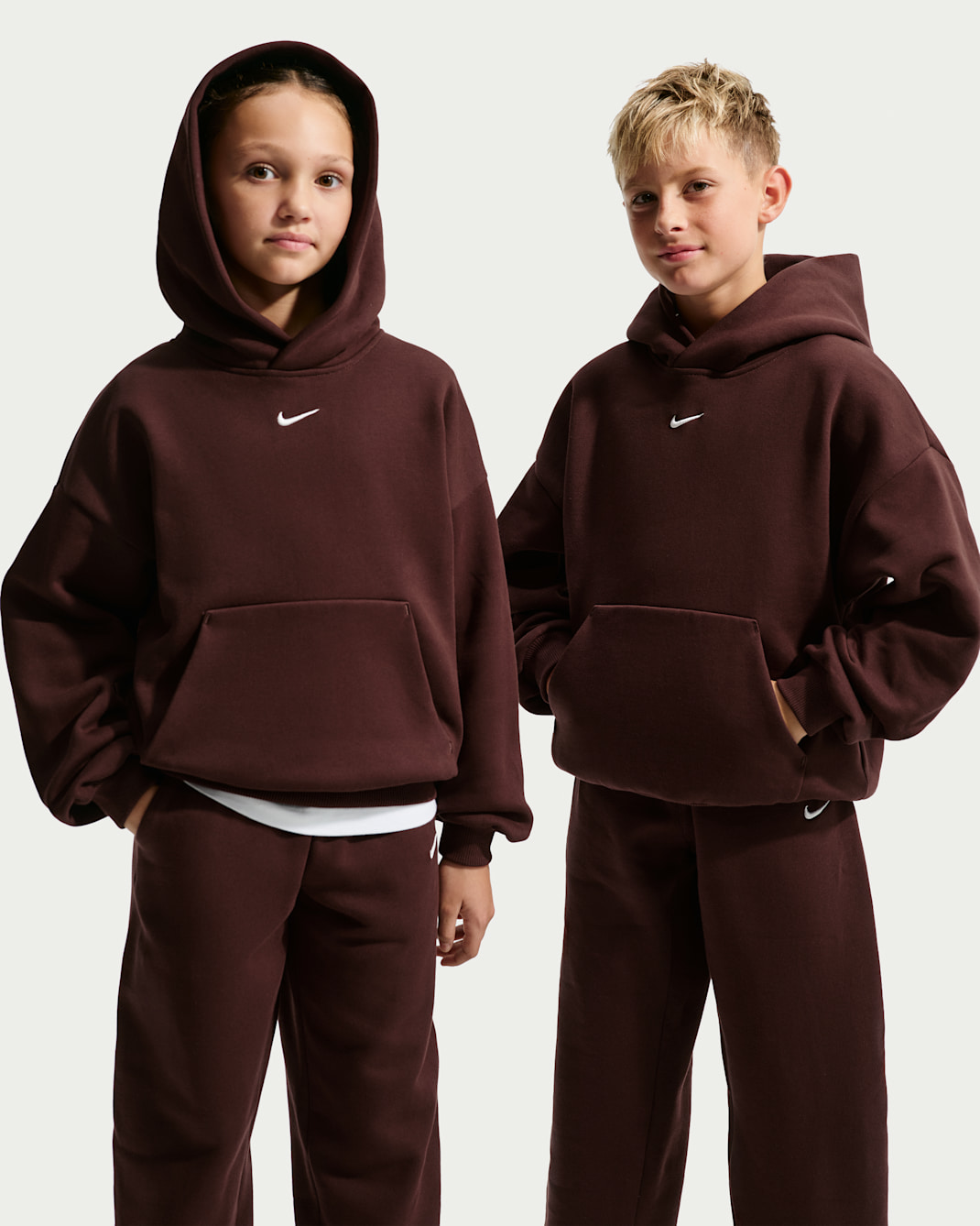 Nike Solo Swoosh Big Kids' Fleece Pullover Hoodie - Mystic Dates/Sail