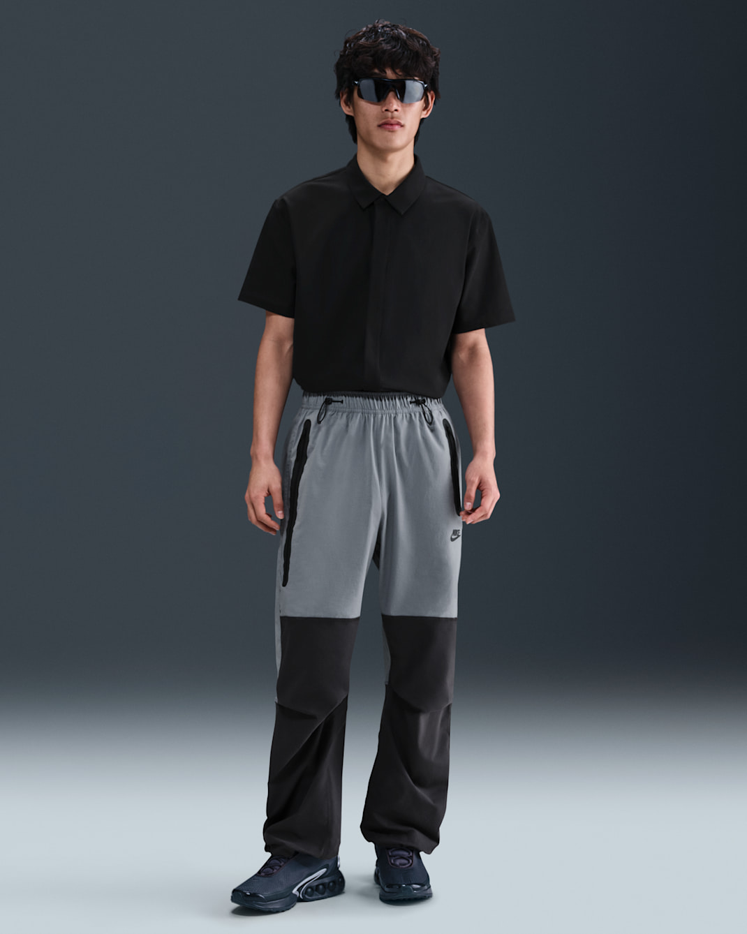 Nike Tech Men's Woven Open-Hem Trousers - Cool Grey/Anthracite/Black