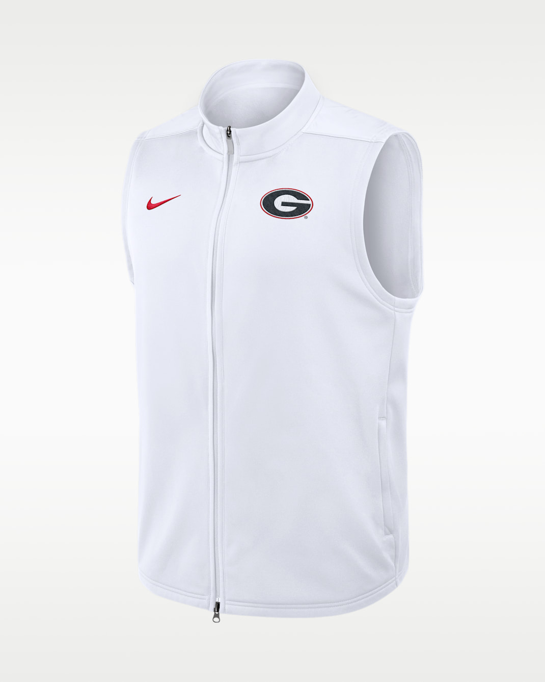 Chaleco universitario Nike Therma-FIT de cierre completo para hombre Georgia Primetime Victory - Blanco