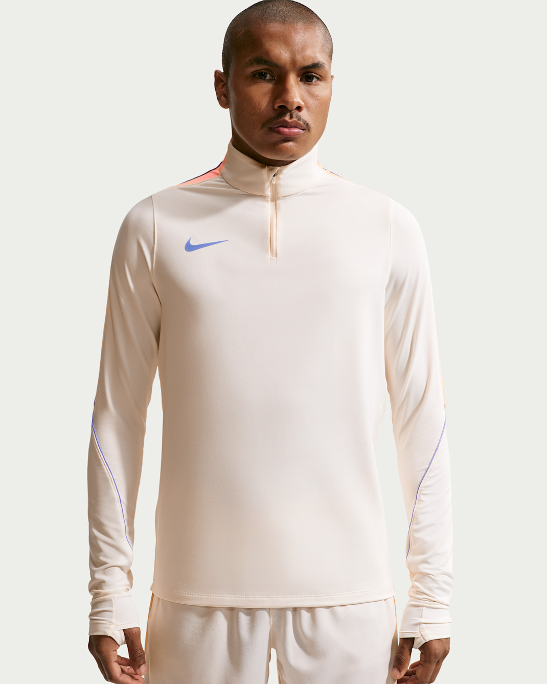 Nike Strike Men's Dri-FIT Soccer Drill Top - Pale Ivory/Orange Pulse/Royal Pulse/Royal Pulse
