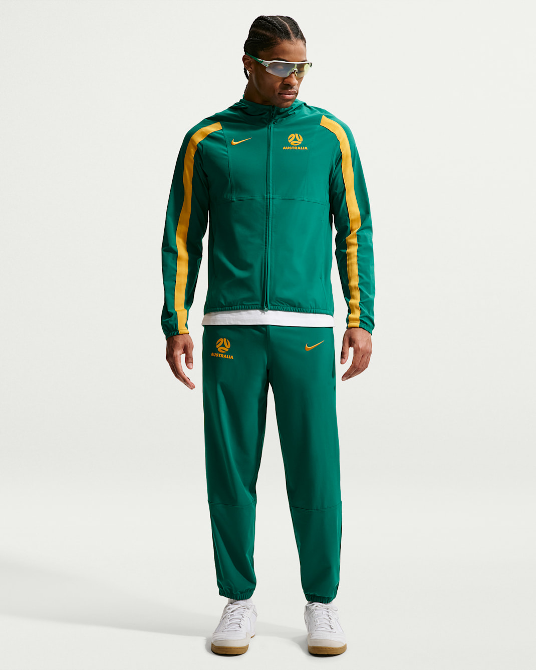 Australia Energy Men's Nike Dri-FIT Soccer Woven Pants - Mystic Green/Sport Gold