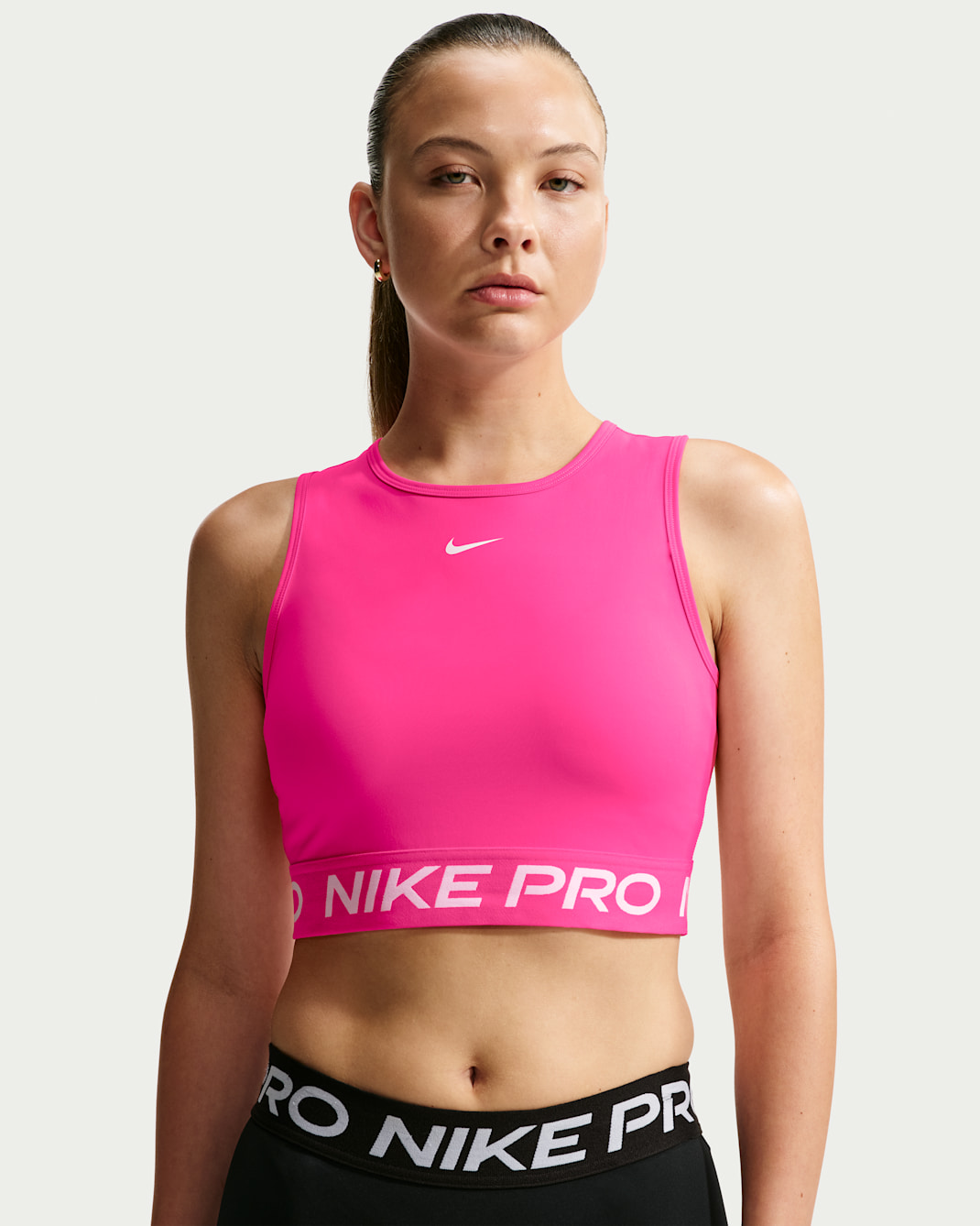 Nike Pro Women's Dri-FIT Cropped Tank Top - Hyper Pink/White