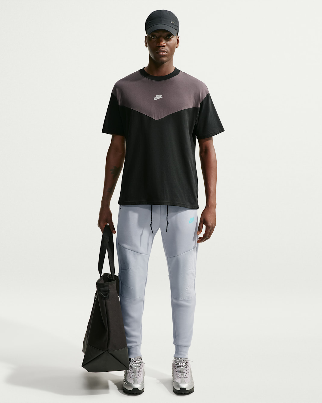 Nike Tech Men's Fleece Joggers - Wolf Grey/Hyper Turquoise
