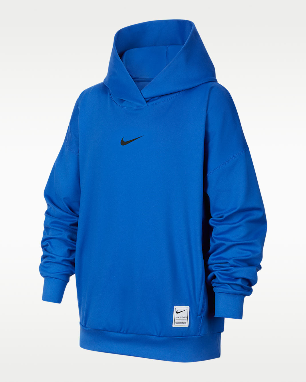 Sudadera con gorro sin cierre Nike Pro Dri-FIT de tejido Fleece para niños talla grande - Royal juego/Negro