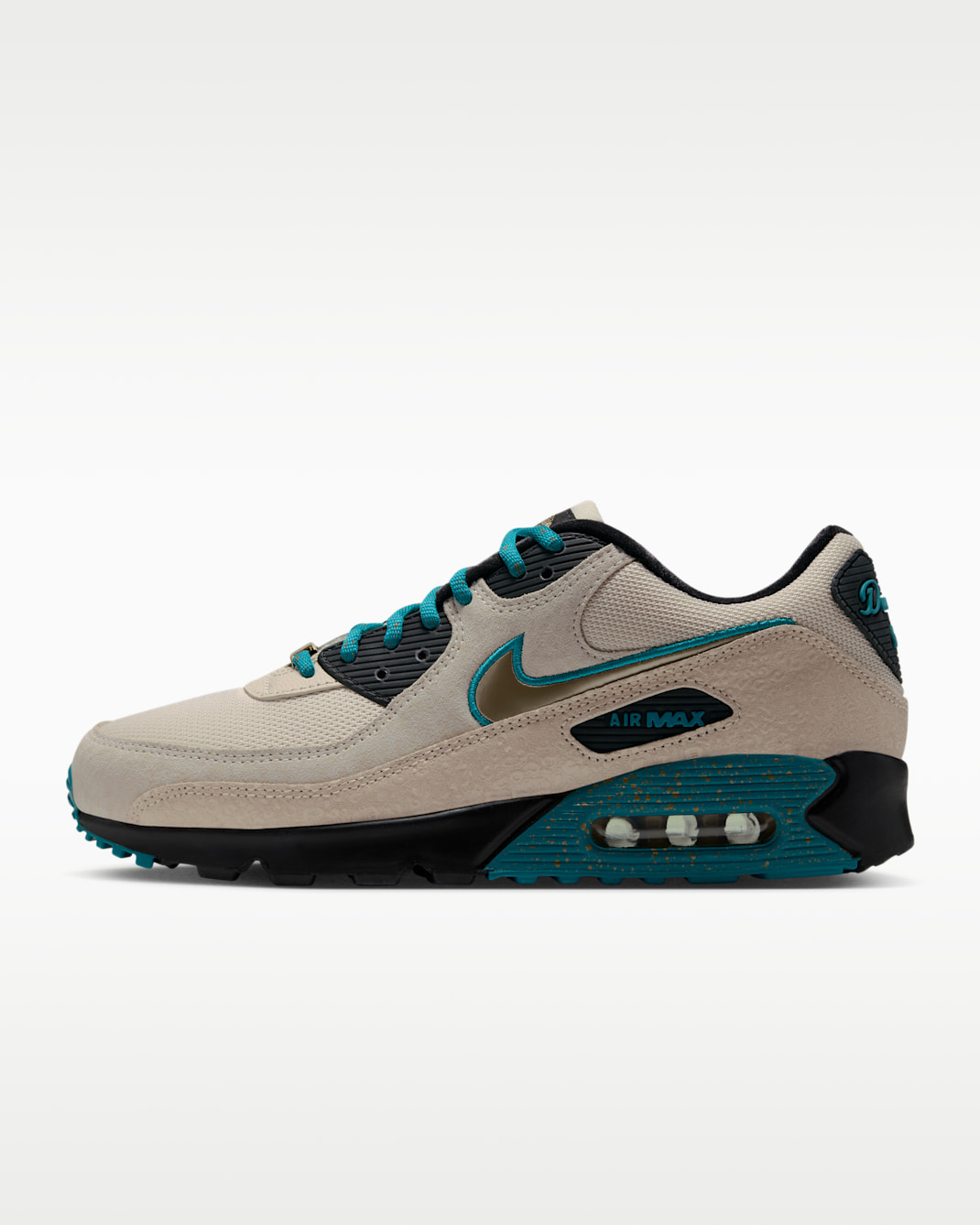 Nike Air Max 90 (Jacksonville Jaguars) Men's NFL Shoes - Natural/Black/Metallic Gold